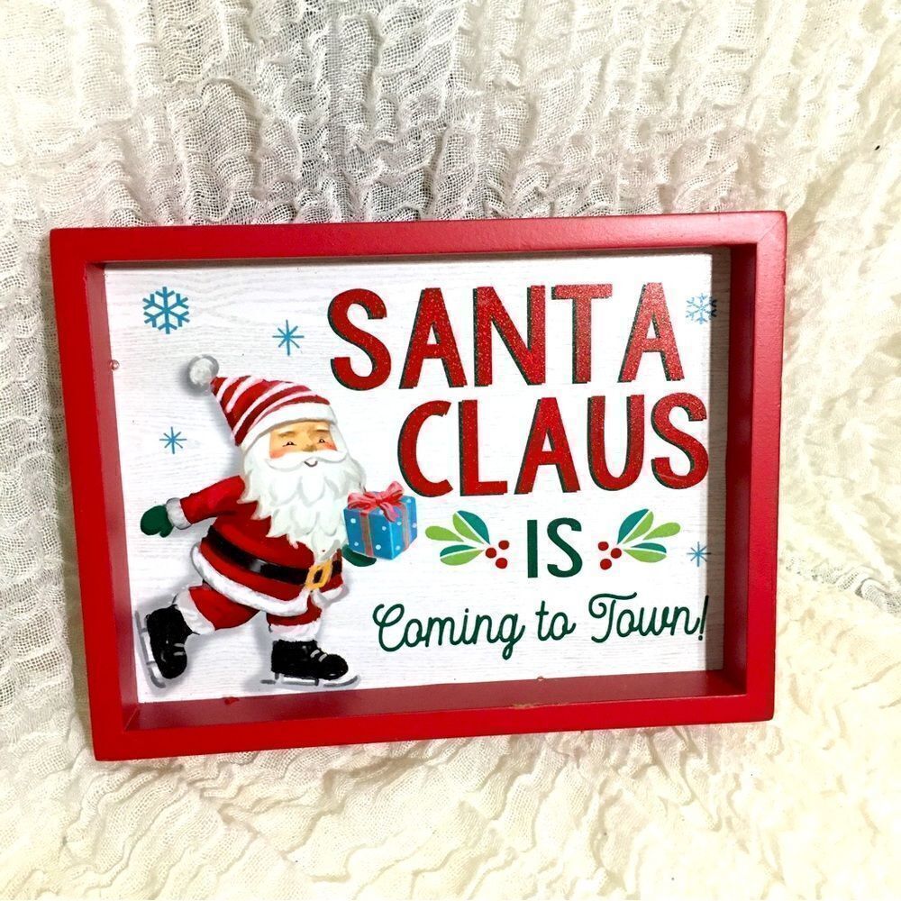 NWT "Santa Claus is Coming to Town" Christmas Decor